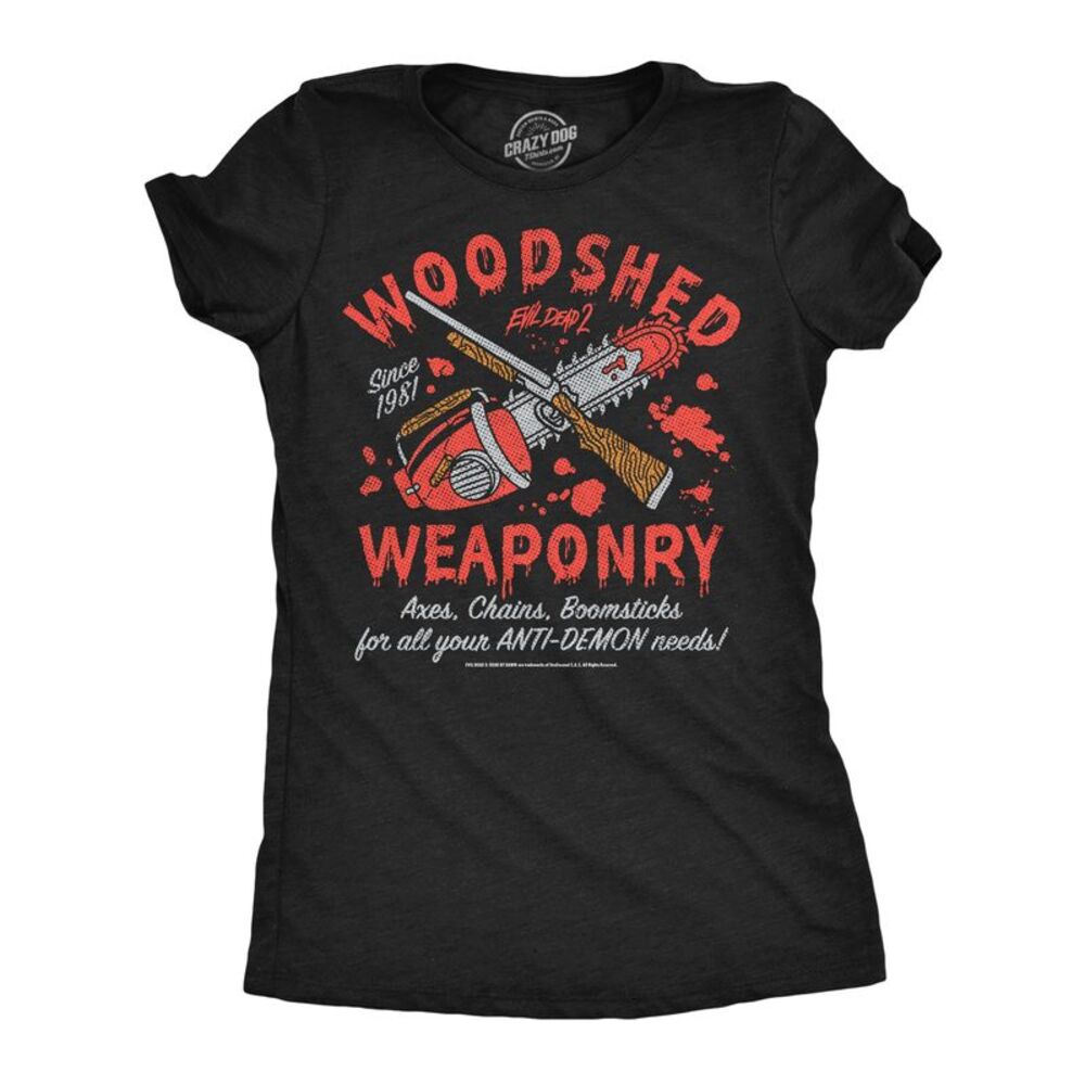 Womens Funny T Shirts Woodshed Weaponry Evil Dead Movie Tee For Ladies
